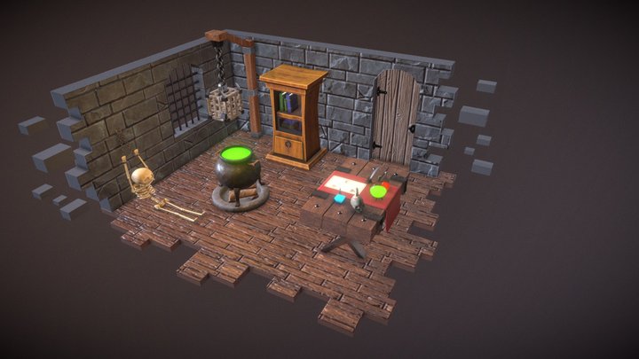 Stylized Dungeon Lab 3D Model