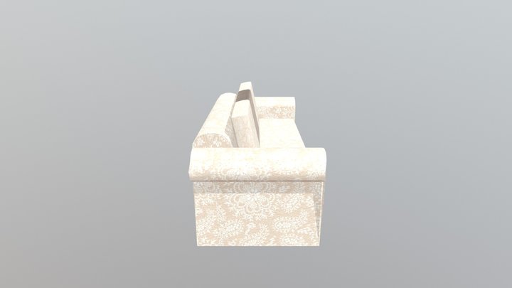 White Couch Large 3D Model