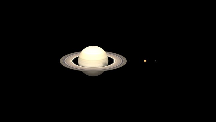 Saturn (Sizes and distances to scale) 3D Model