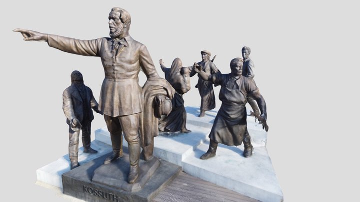 Kossuth Statue Group 3D Model
