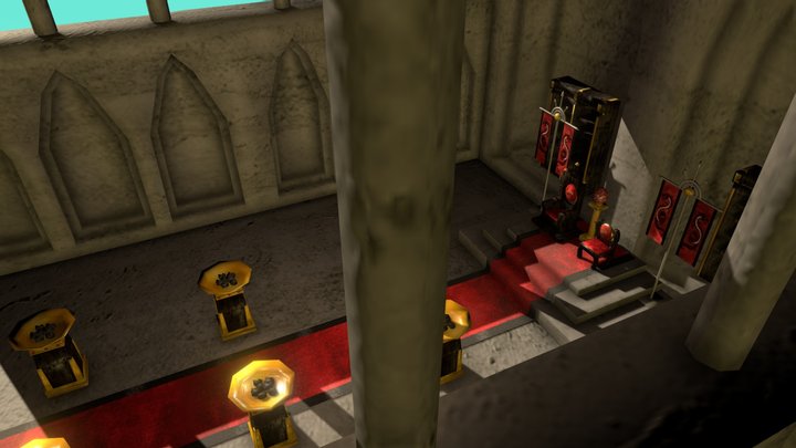 Throne Room Scene 3D Model
