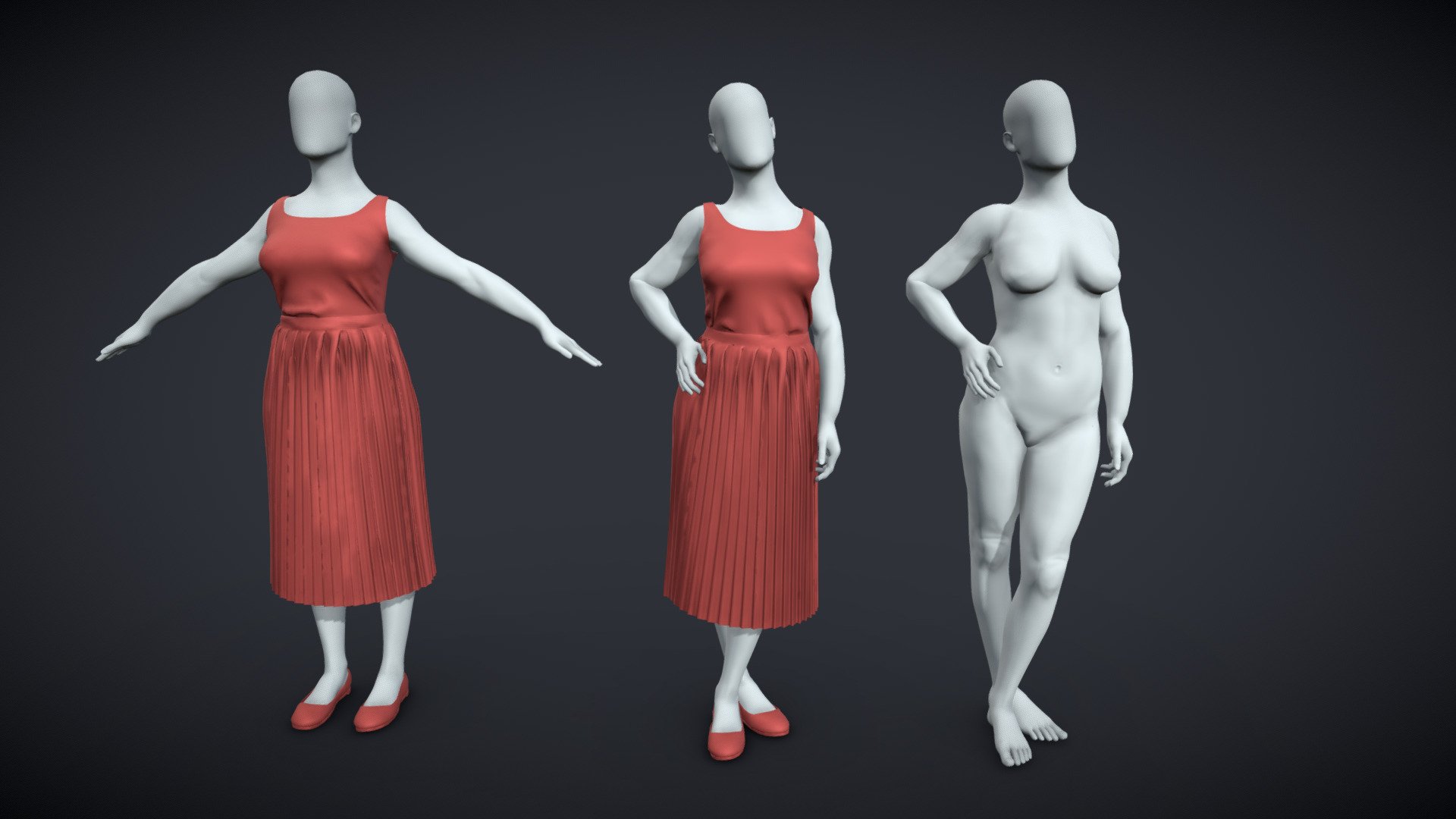 BlenderRig Female Mannequin for Sculpting - 06