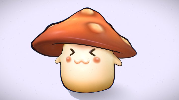 Cute Mushroom 3D Model