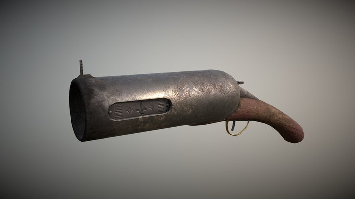 Steampunk Flare Gun 3D Model