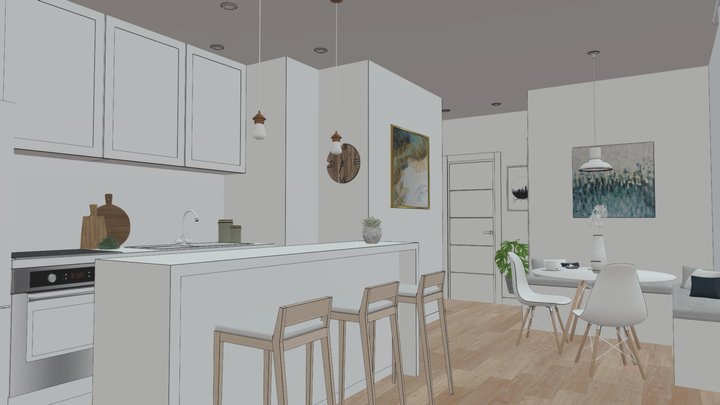 Modern kitchen model 3D Model