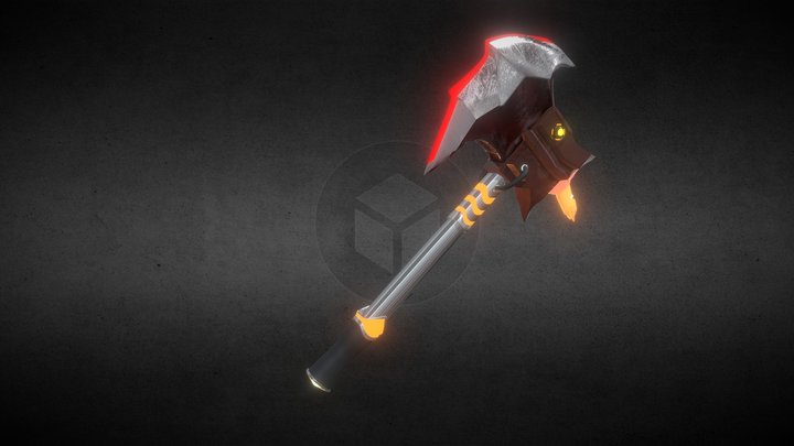 Sci-Fi Battle Axe 3D Model
