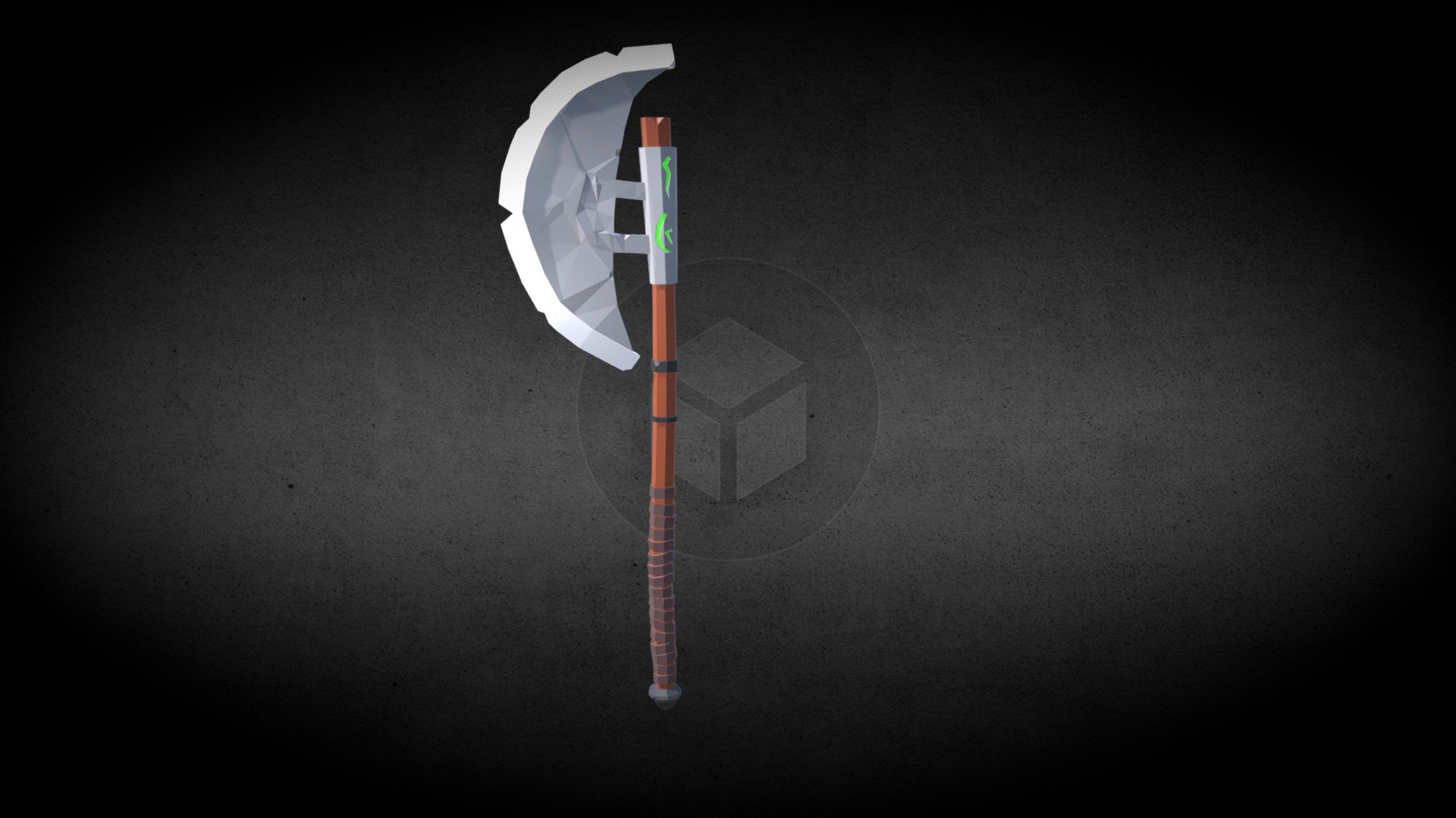 two-handed axe low poly — Sketchfab embed 3D viewer