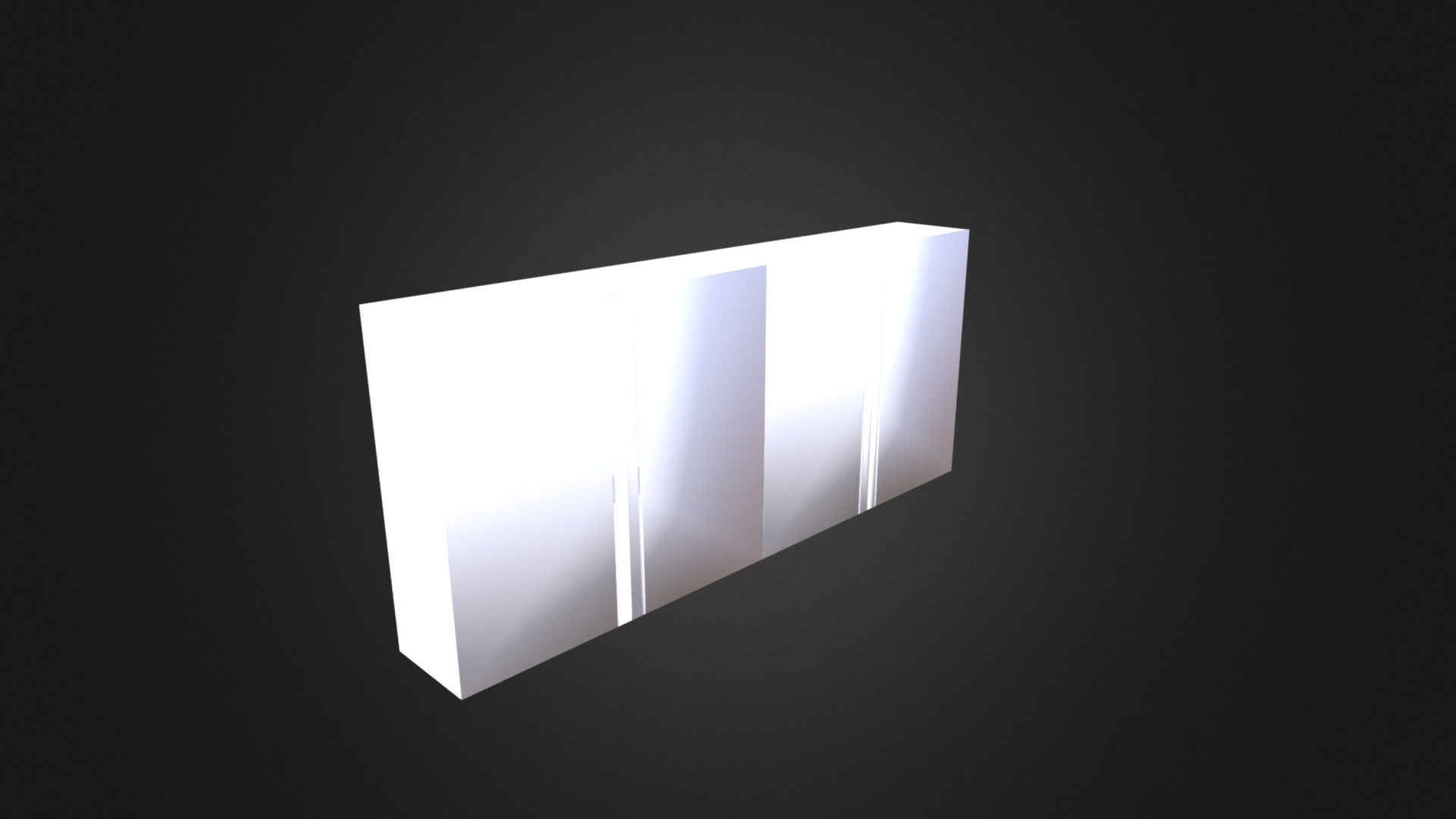3D model White Double Cupboard - This is a 3D model of the White Double Cupboard. The 3D model is about a white square with a black background.