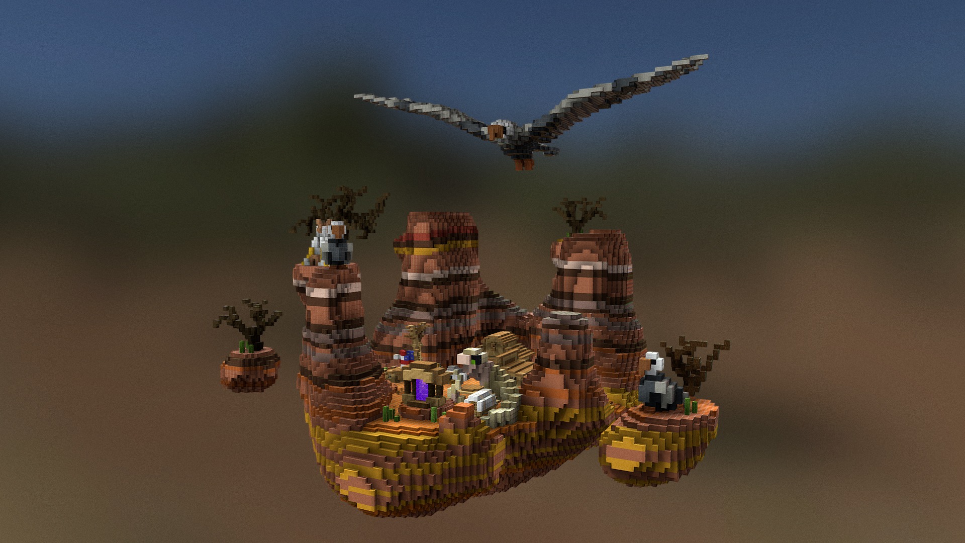 3D model Western compact Spawn/Lobby - This is a 3D model of the Western compact Spawn/Lobby. The 3D model is about a model of a city.
