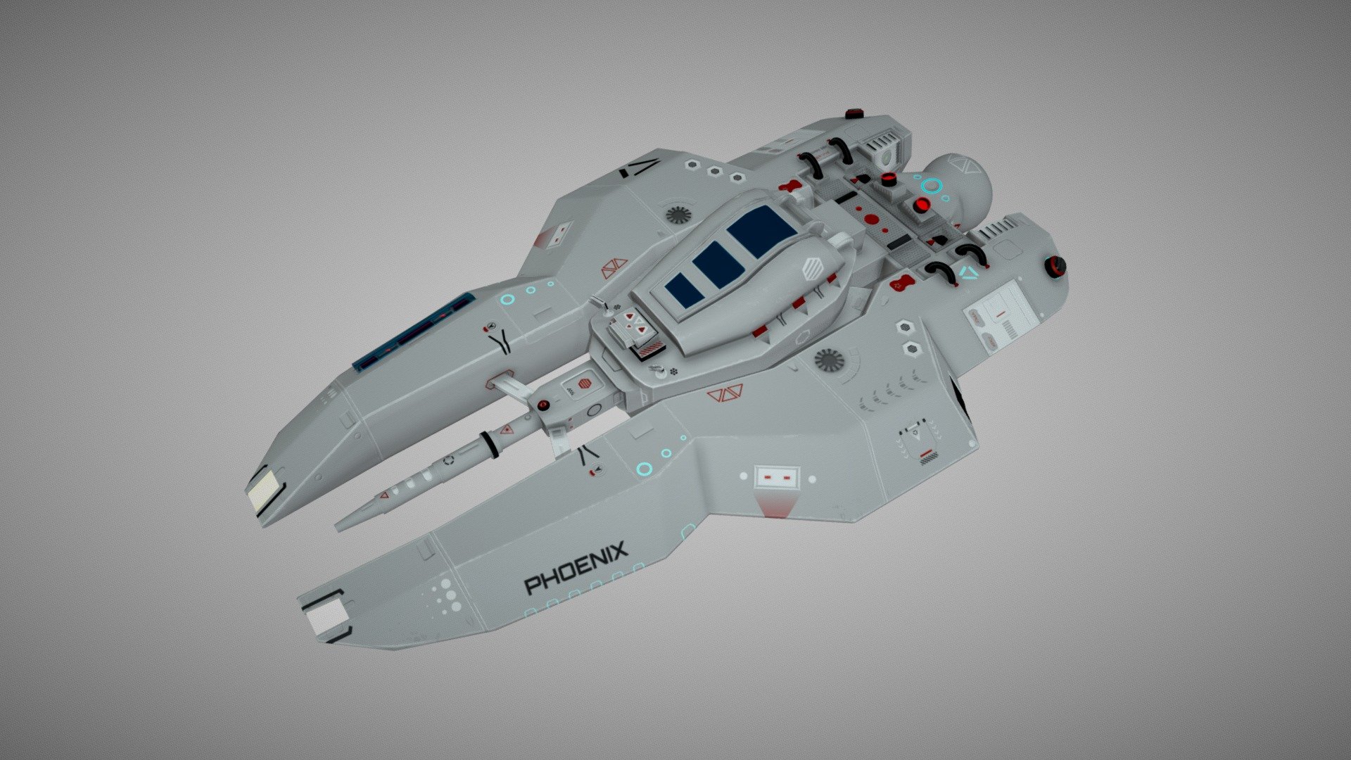 PHOENIX Sci-Fi Spaceship - Download Free 3D model by Andrzej Borkowski  (@abg_3d) [748271a]