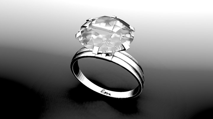 Diamond Ring - Day 1 #3DInktober2019-Ring 3D Model