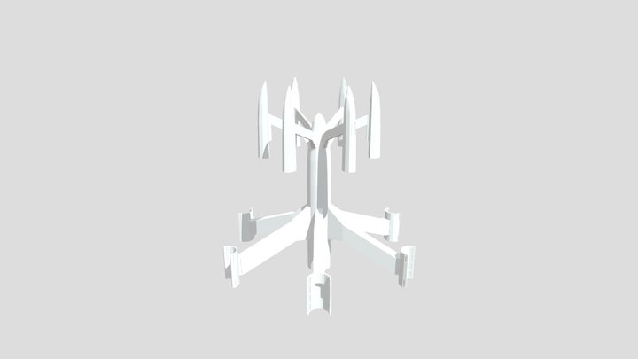 Green Galaxy Mothership Plain 3D Model