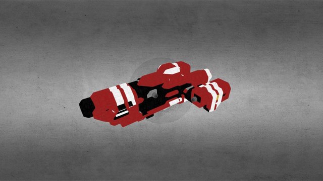 Miniature Red Ship from Space Engineers game 3D Model