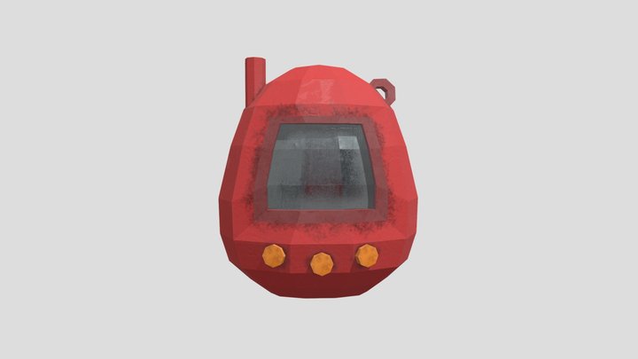 Low Poly Tamagotchi 3D Model