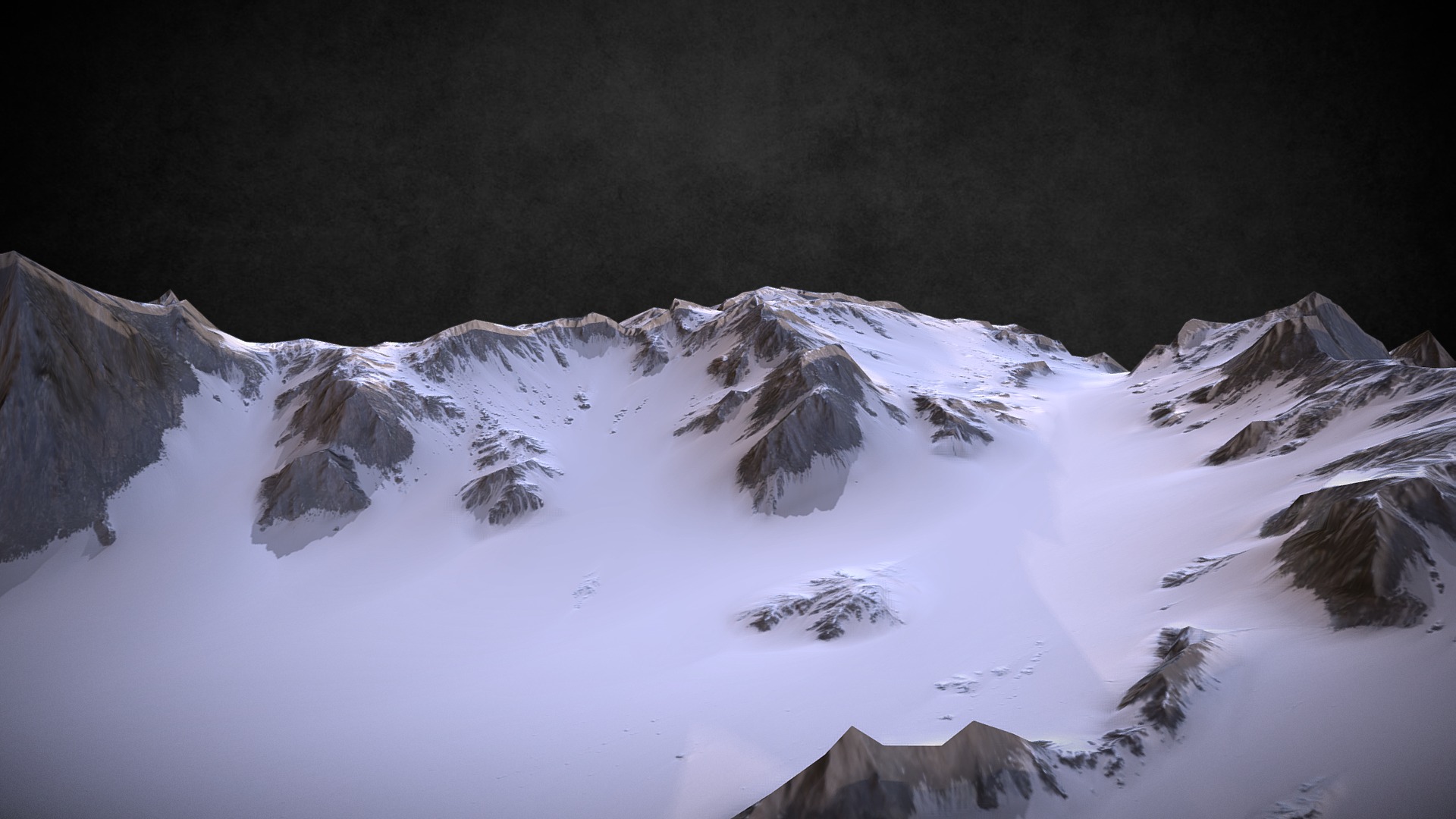 3D model Mountains - This is a 3D model of the Mountains. The 3D model is about a snowy mountain with a few birds.