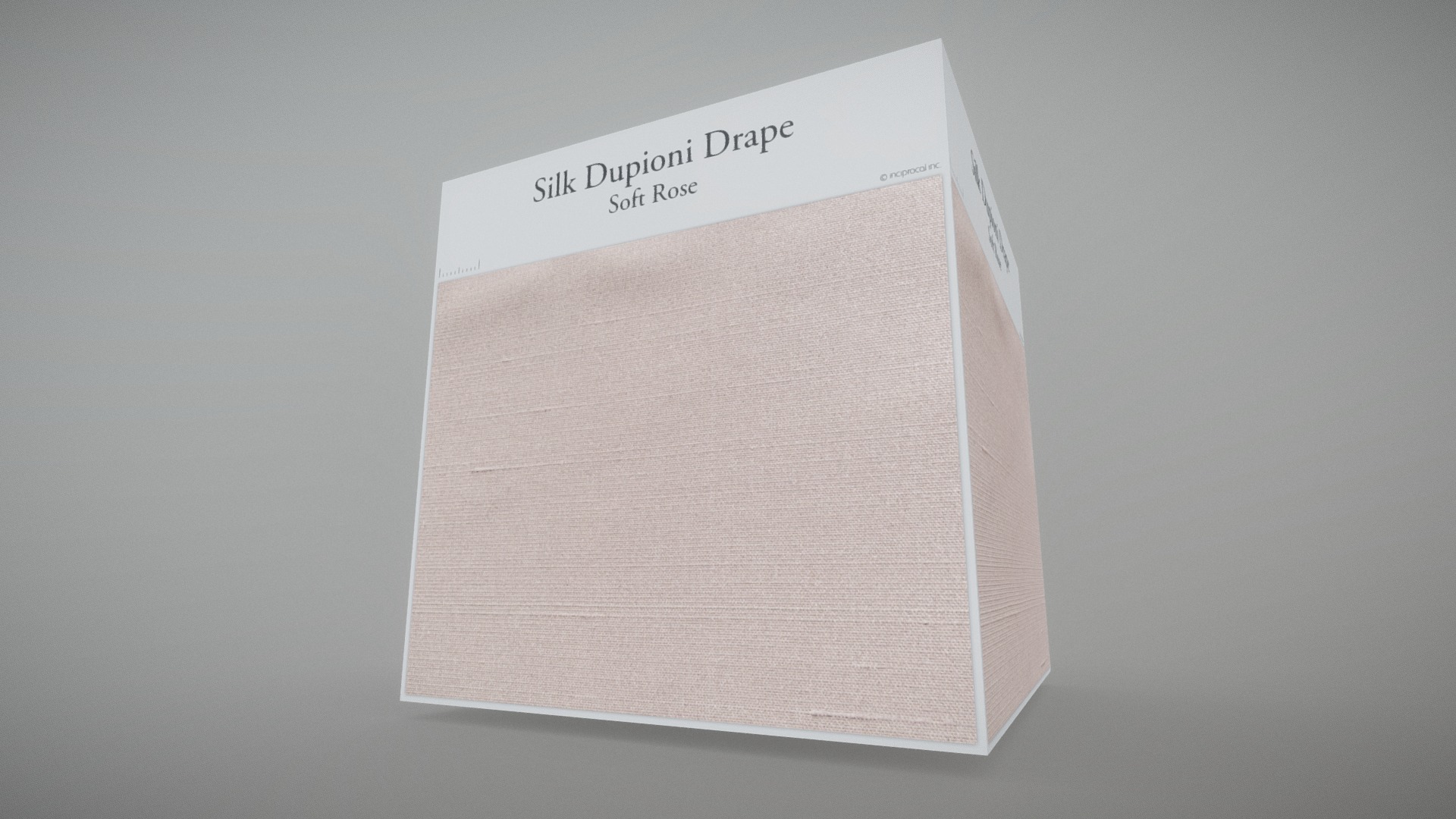 3D model Silk Dupioni Drape (Soft Rose) - This is a 3D model of the Silk Dupioni Drape (Soft Rose). The 3D model is about a book on a table.