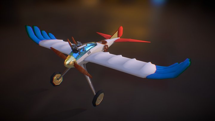 The Wind Rises Airplane - Low Poly 3D Model