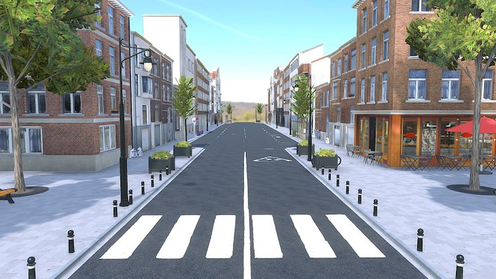 Brussels Street 3D Model