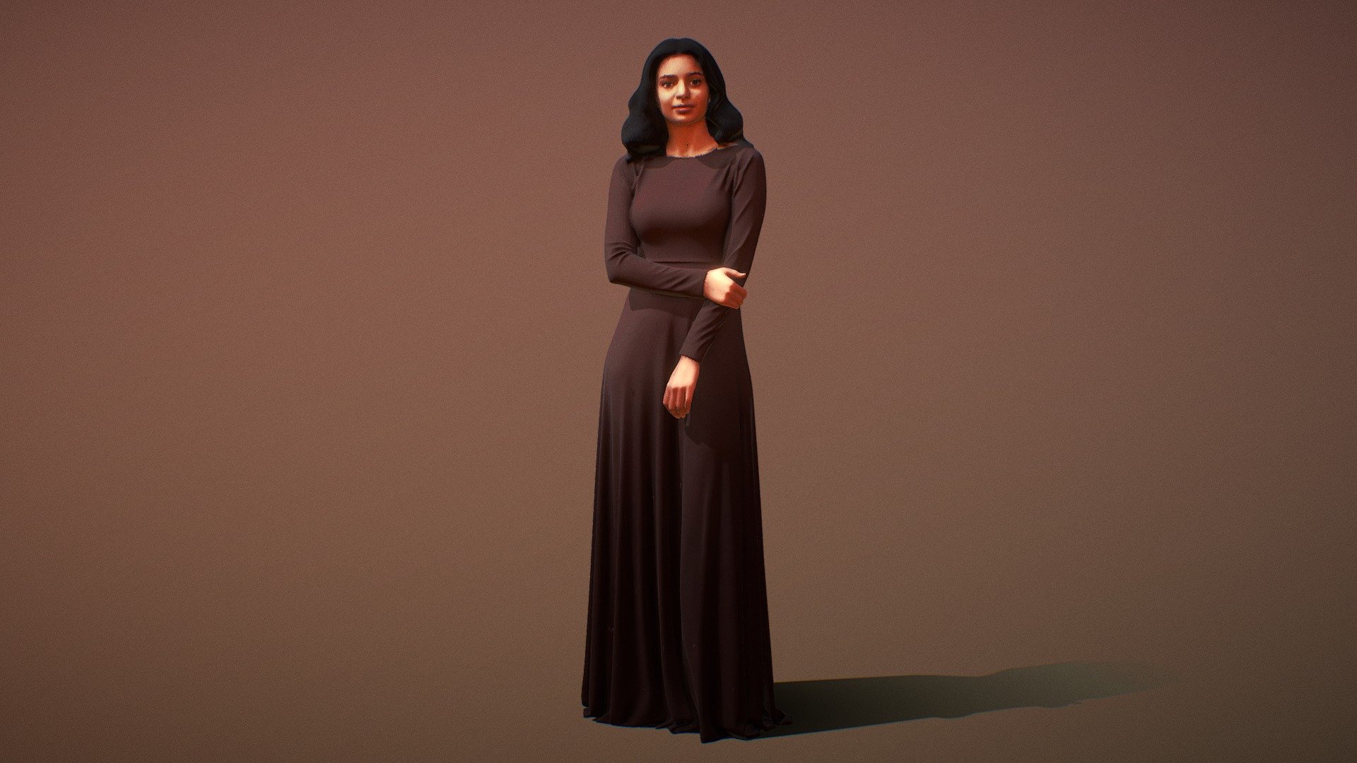 Indian Woman: Dressed in brown - 3D model by C.Jordan [748961a] - Sketchfab
