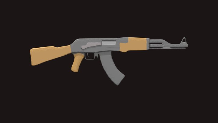 Low Poly AK-47 3D Model