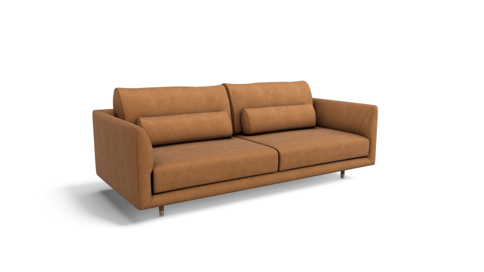 Jules 3 Seater Sofa, Charm Cigar Premium Leather