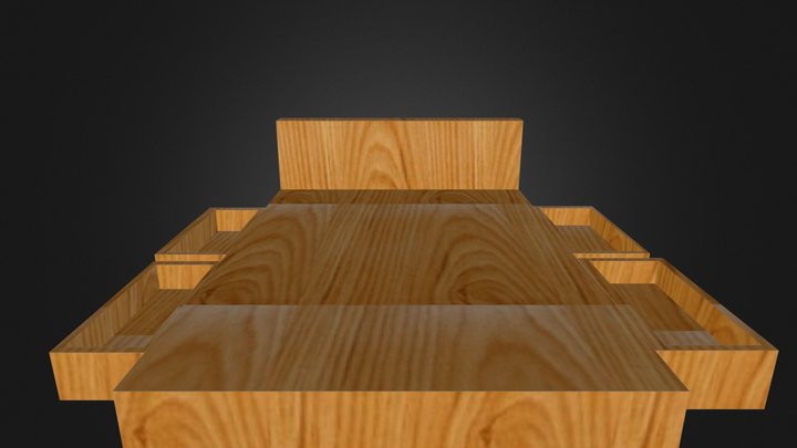 bed with drawer  3D Model