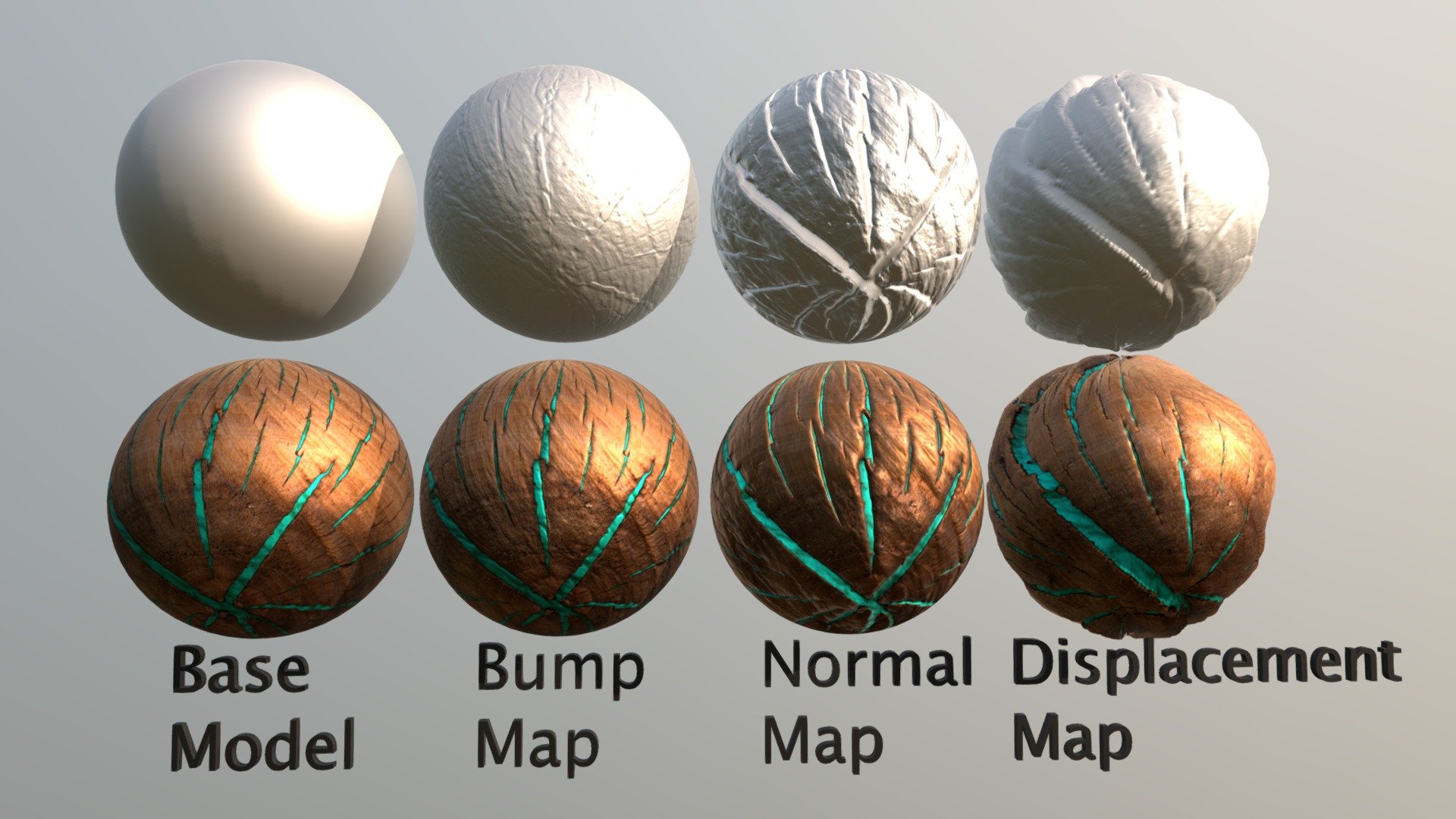 Bump vs. Normal Map vs. Displacement Map - 3D model by GrumpyAlisonTeacher.