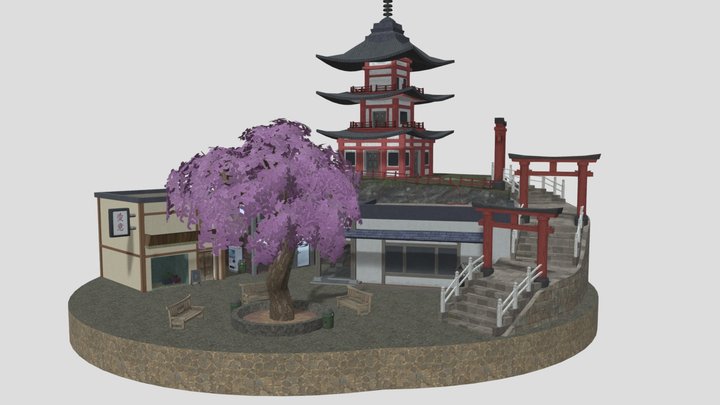 Kyoto cityscene 3D Model