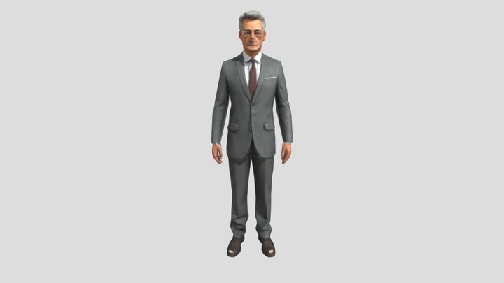 Dapper Man in Suit 3D Model