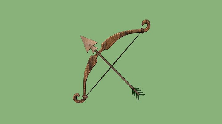 Stylized bow and arrow 3D Model