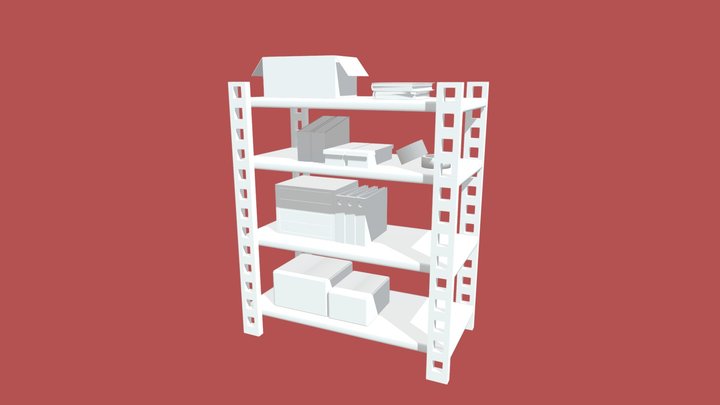 Stationery Shelving storage 3D Model