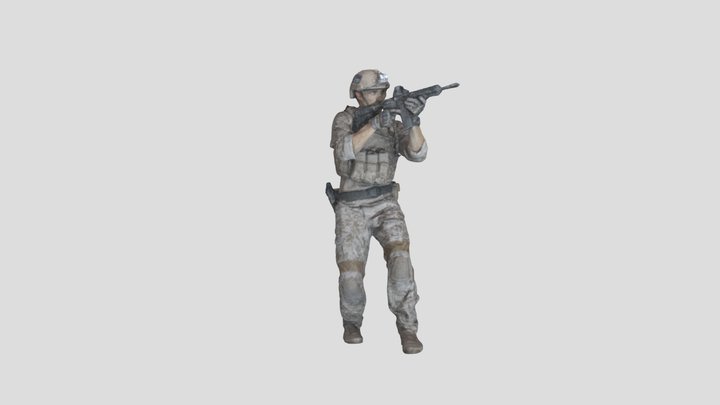 Indian Soldier at work 3D Model