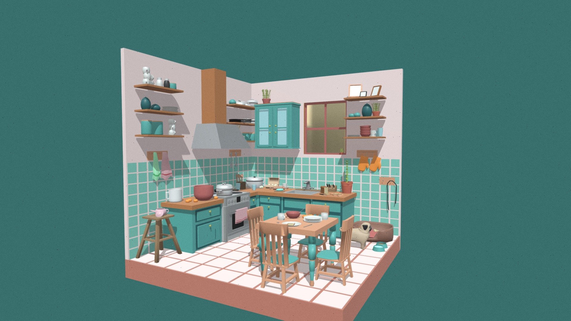 Cozy Kitchen - 3D model by Guusjevh_art [749902a] - Sketchfab