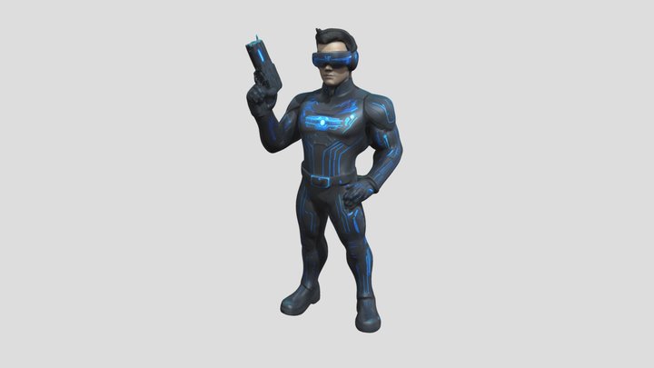 nome do heroi:tech hero 3D Model