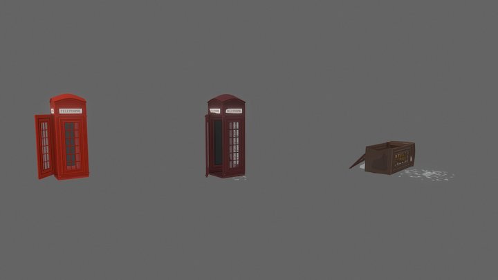 London phone booth timecycle 3D Model