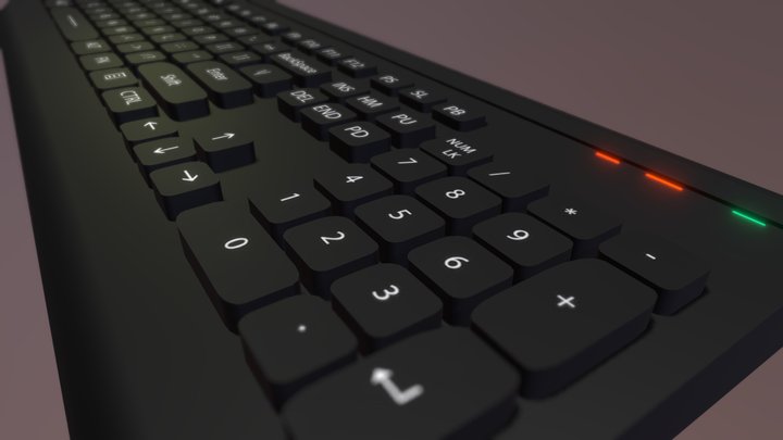 Regular Black Keyboard 3D Model