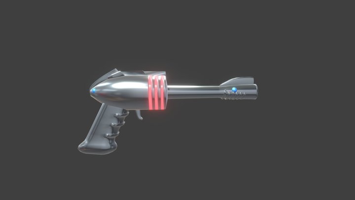 Arma Retrofuturista Low Poly 3D Model