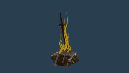 Bonfire (Dark Souls) Low Poly 3D Model