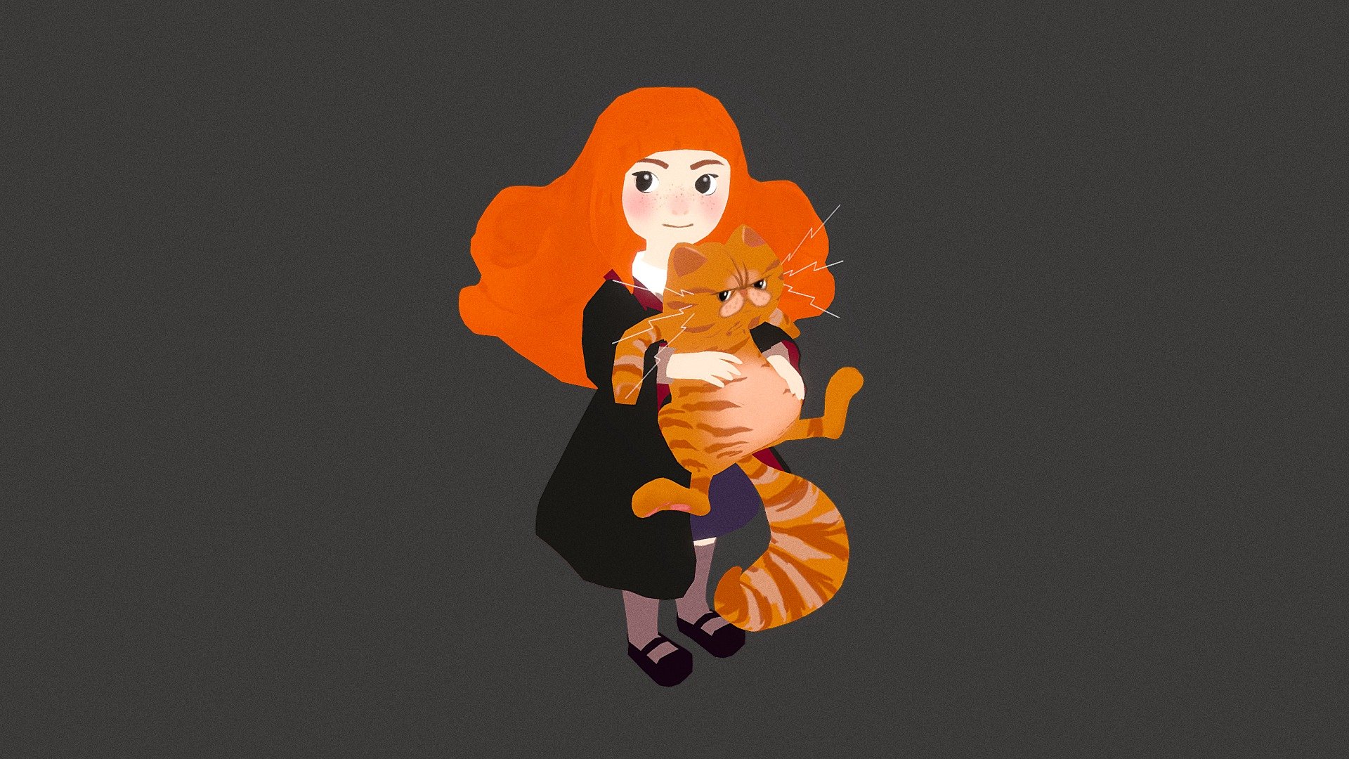 Girl with a cat