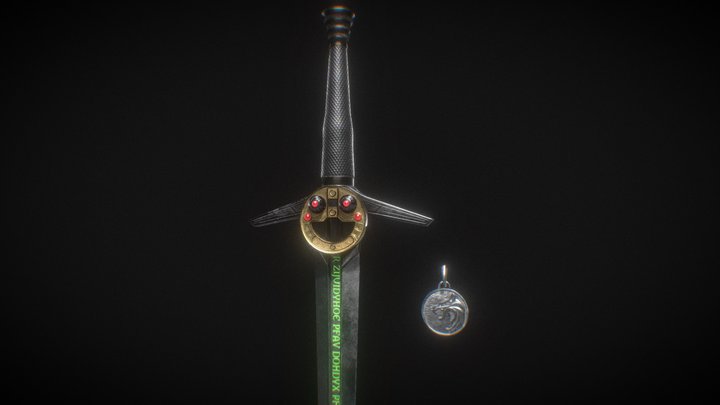 Witcher Sword and Medallion 3D Model