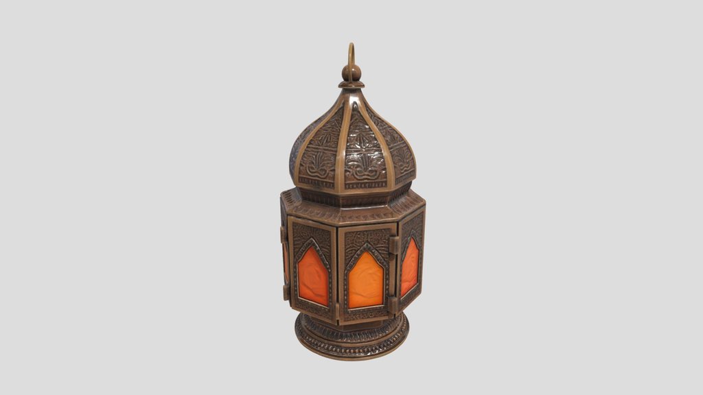 Ornate Metal Lantern 3d Model Ramadan