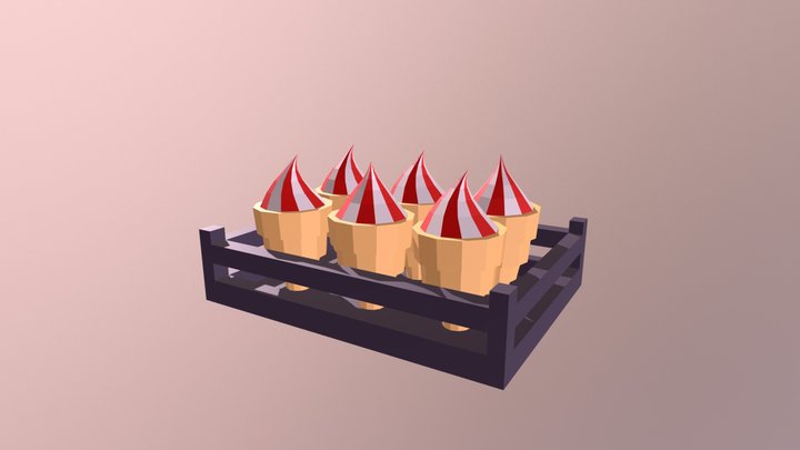 Box Of Six Ice Creams 3D Model