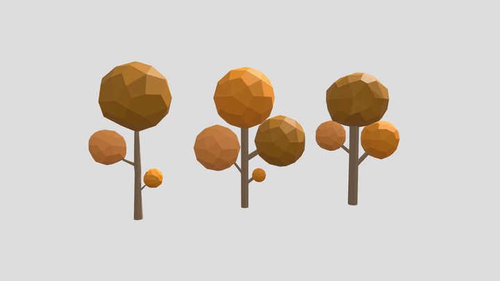 Autumn Trees 3D Model
