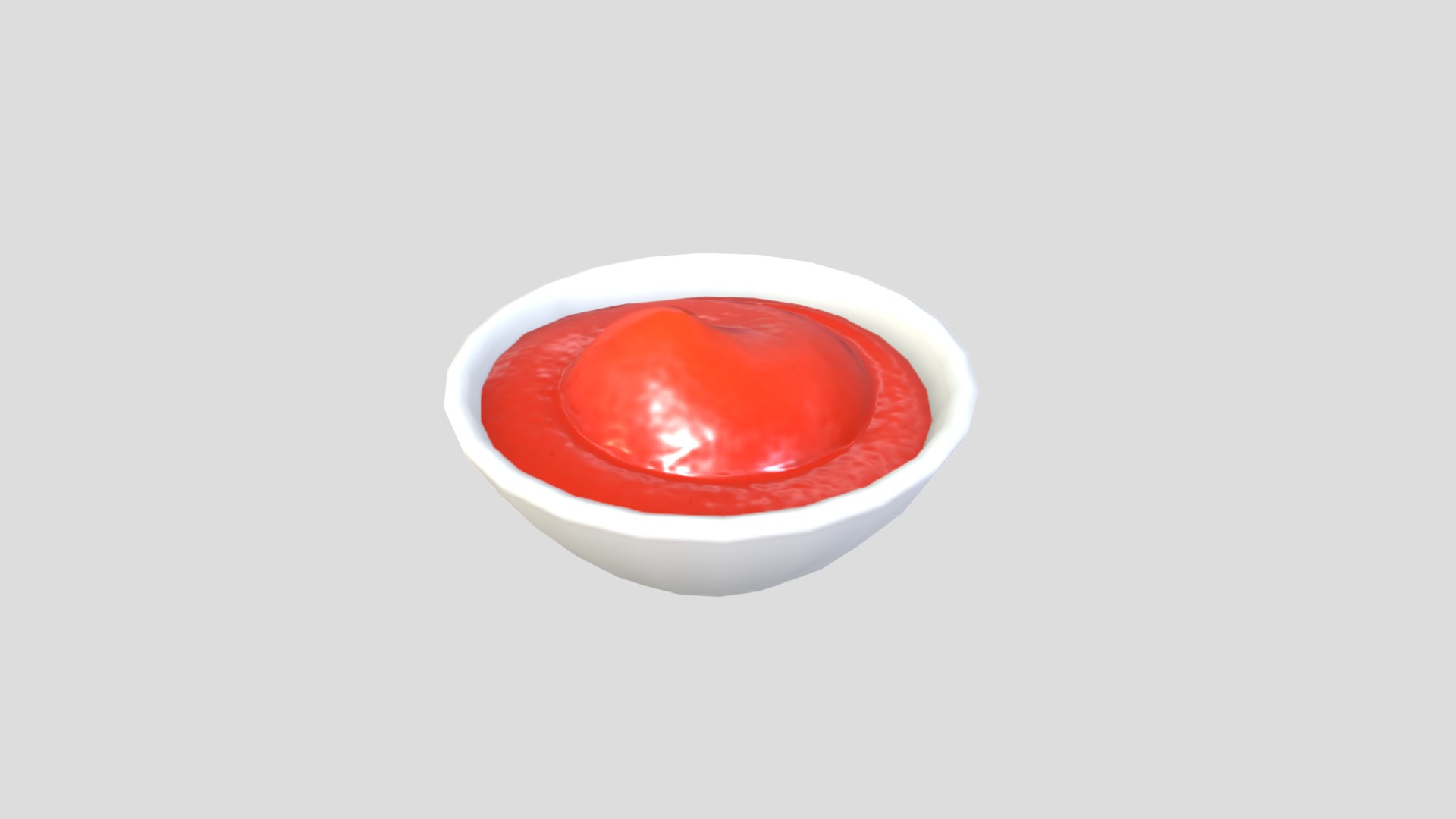3D model Ketchup Bowl - This is a 3D model of the Ketchup Bowl. The 3D model is about a red and white bowl.