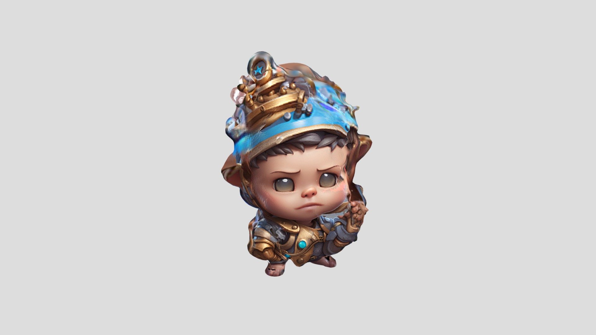 Cute little warrior with a helmet and a sword - Download Free 3D model ...