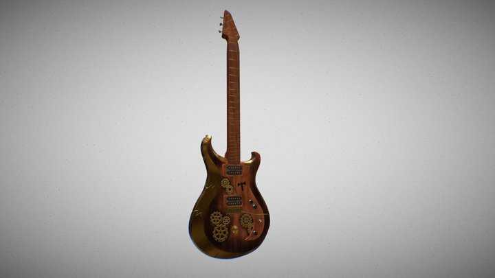 Steampunk guitar 3D Model