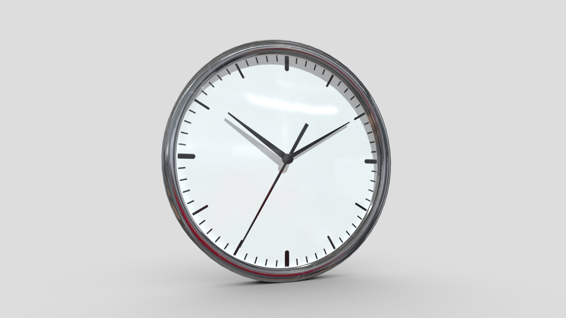 3D model Wall Clock 2 - This is a 3D model of the Wall Clock 2. The 3D model is about a round clock with a black face.