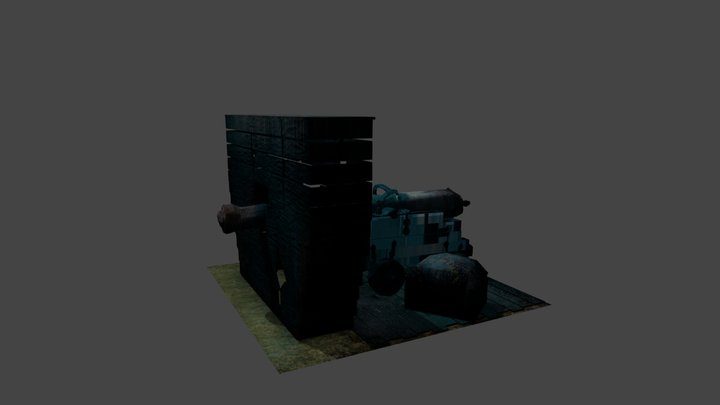 Cannon With Environment 3D Model