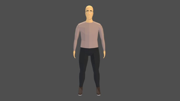 Low Poly Male Human Body 3D Model