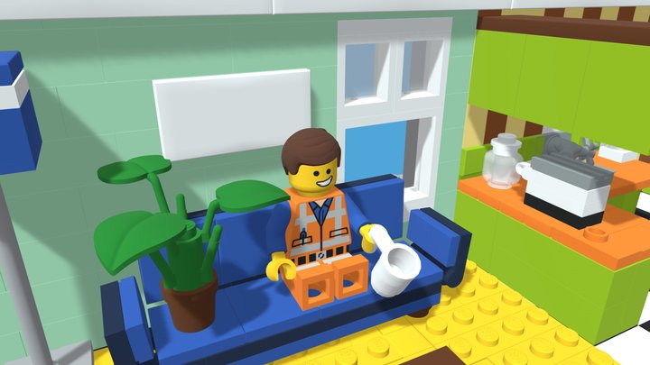 Lego Movie Emmet´s Apartment Interior 3D Model